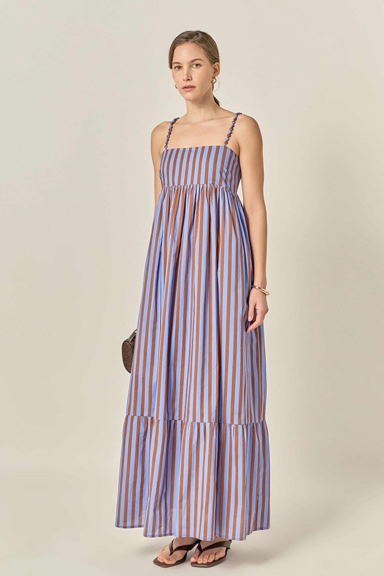 English Factory Big Stripe Maxi Dress | Blue/Stripe | Size S