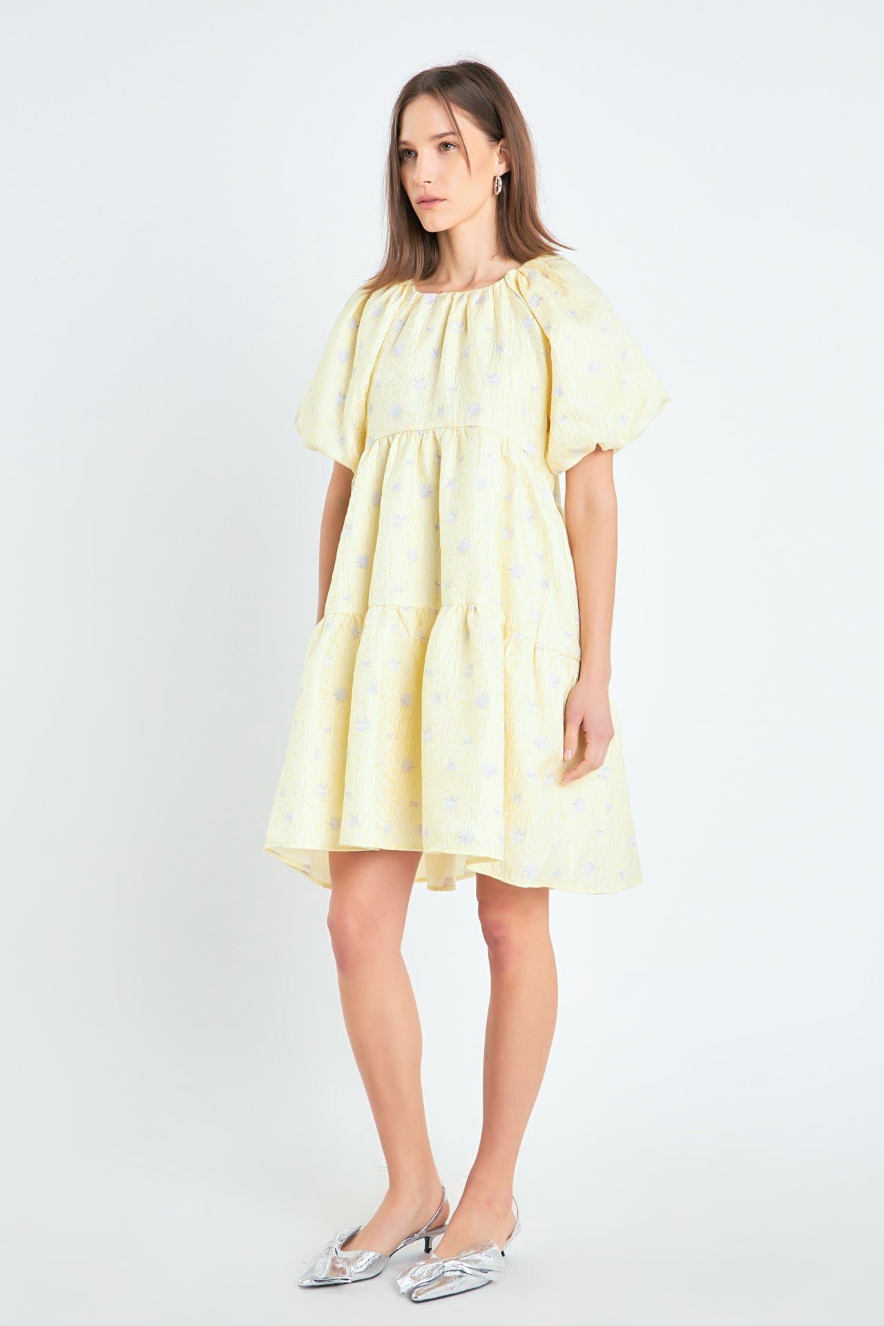jacquard tiered midi dress Teal Floral Jacquard Tiered Midi Dress | Womens | Large (Available in XXL, XXS, XS, S, M, XL) | 100% Polyester