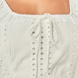 Embroidered Tie Detail Midi Dress