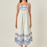 Isla Embroidered Midi Dress