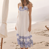Isla Embroidered Midi Dress
