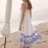 Isla Embroidered Midi Dress