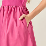 Mixed Media Henley Mini Dress