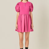 Mixed Media Henley Mini Dress