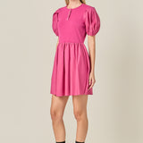 Mixed Media Henley Mini Dress