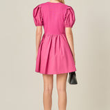 Mixed Media Henley Mini Dress