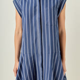 Collar Flare Skirt Mini Dress