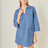 Coastal Stripe Kaftan Dress