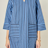Coastal Stripe Kaftan Dress