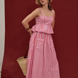 Sunset Stripe Midi Skirt