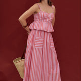 Sunset Stripe Midi Skirt
