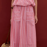 Sunset Stripe Midi Skirt