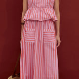 Sunset Stripe Midi Skirt