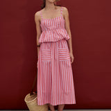 Sunset Stripe Midi Skirt