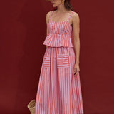 Sunset Stripe Midi Skirt