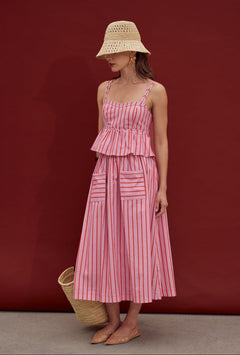 Sunset Stripe Midi Skirt