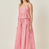 Sunset Stripe Midi Skirt