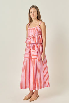 Sunset Stripe Midi Skirt