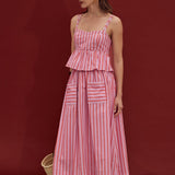 Sunset Stripe Midi Skirt