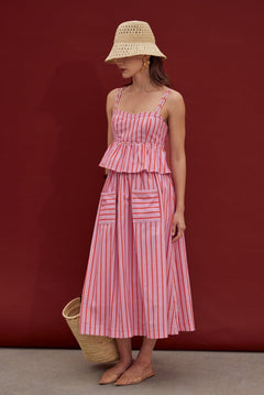 Sunset Stripe Midi Skirt