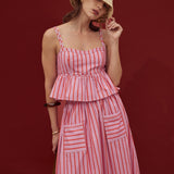 Sunset Stripe Midi Skirt