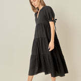 Gingham Tiered Midi Dress