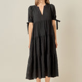 Gingham Tiered Midi Dress