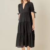 Gingham Tiered Midi Dress