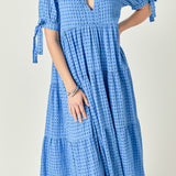Gingham Tiered Midi Dress