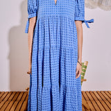 Gingham Tiered Midi Dress