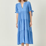 Gingham Tiered Midi Dress