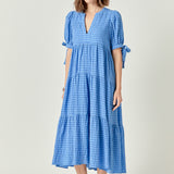 Gingham Tiered Midi Dress