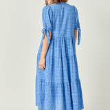 Gingham Tiered Midi Dress