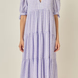 Gingham Tiered Midi Dress