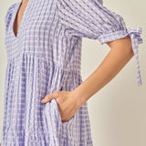 Gingham Tiered Midi Dress