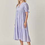 Gingham Tiered Midi Dress