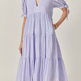 Gingham Tiered Midi Dress