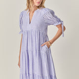 Gingham Tiered Midi Dress