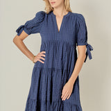 Gingham Tiered Midi Dress
