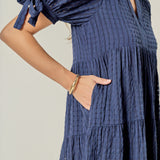 Gingham Tiered Midi Dress