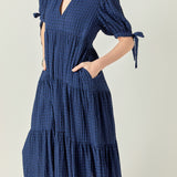 Gingham Tiered Midi Dress