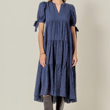 Gingham Tiered Midi Dress