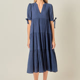 Gingham Tiered Midi Dress