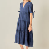 Gingham Tiered Midi Dress