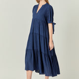 Gingham Tiered Midi Dress