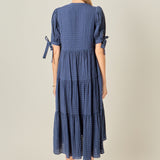 Gingham Tiered Midi Dress