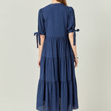Gingham Tiered Midi Dress