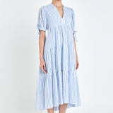 Gingham Tiered Midi Dress