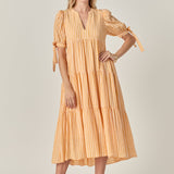 Gingham Tiered Midi Dress