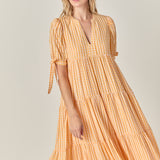 Gingham Tiered Midi Dress